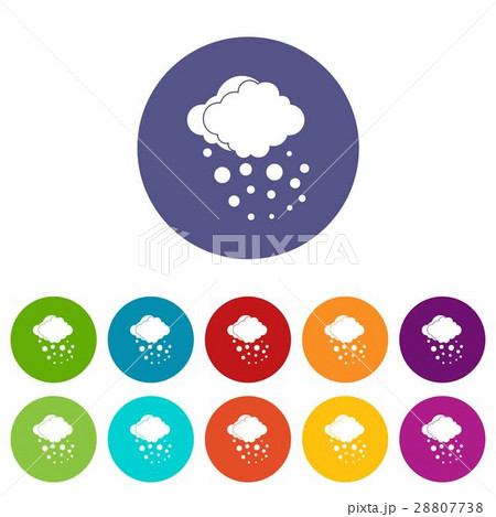 Cloud with hail set icons 28807738