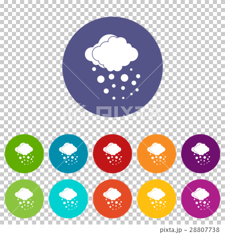 Cloud with hail set icons 28807738