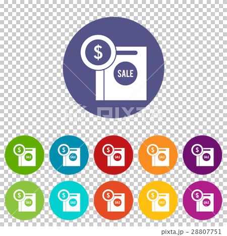 Dollar sign and shopping bag for sale set icons Dollar sign and shopping bag for sale set icons 28807751