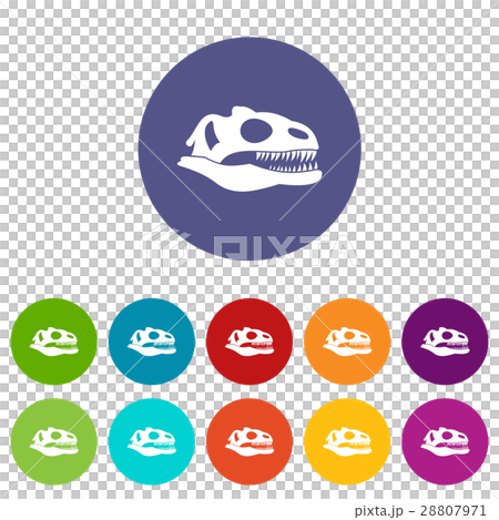 Skull of dinosaur set icons Skull of dinosaur set icons 28807971