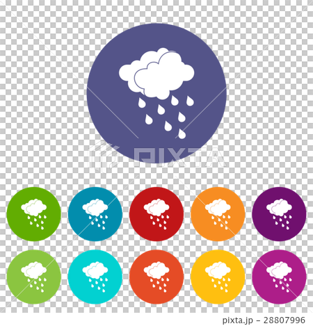 Clouds and water drops set icons 28807996