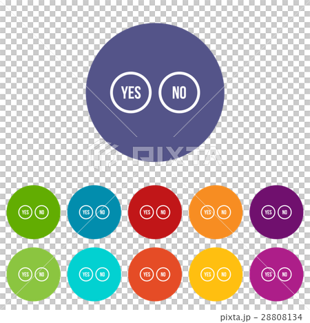 Selection buttons yes and no set icons Selection buttons yes and no set icons 28808134