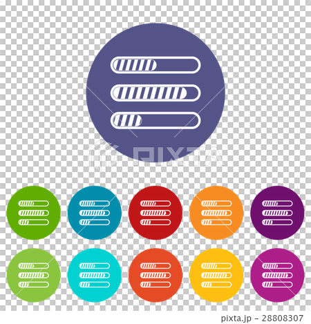 Sign horizontal columns load set icons Sign horizontal columns load set icons 28808307