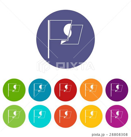 Flag of Japan set icons Flag of Japan set icons 28808308