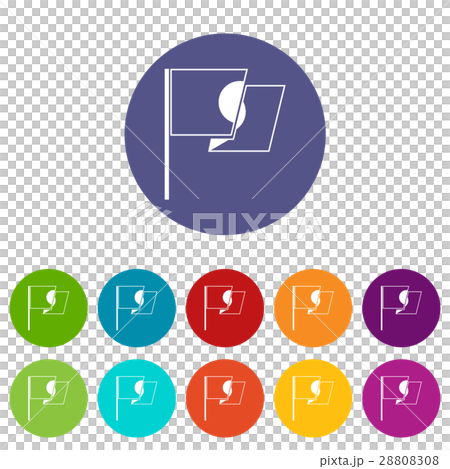 Flag of Japan set icons Flag of Japan set icons 28808308