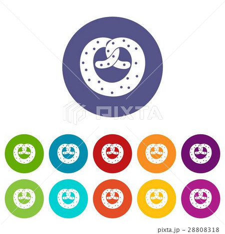 Pretzels set icons 28808318