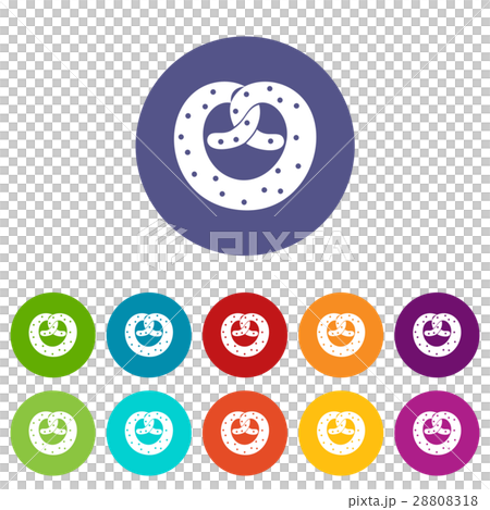 Pretzels set icons 28808318