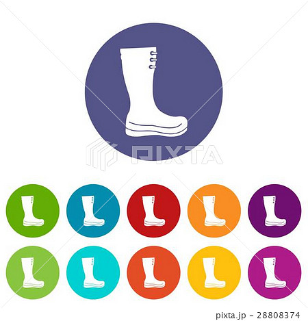 Rubber boots set icons 28808374