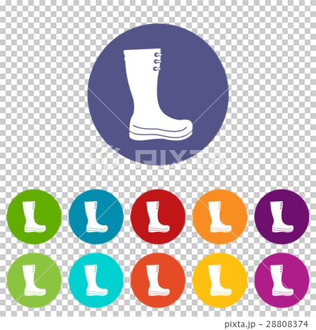 Rubber boots set icons 28808374