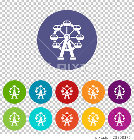Ferris wheel set icons Ferris wheel set icons 28808375