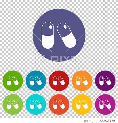 Pills set icons 28808376