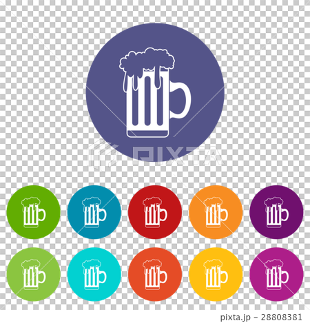 Mug with beer set icons Mug with beer set icons 28808381