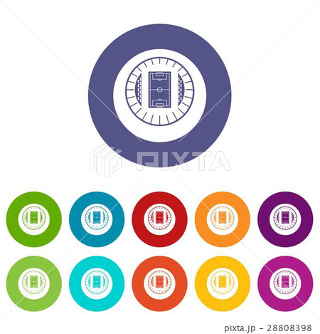 Round stadium top view set icons 28808398