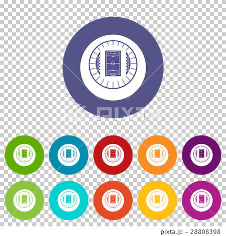 Round stadium top view set icons 28808398