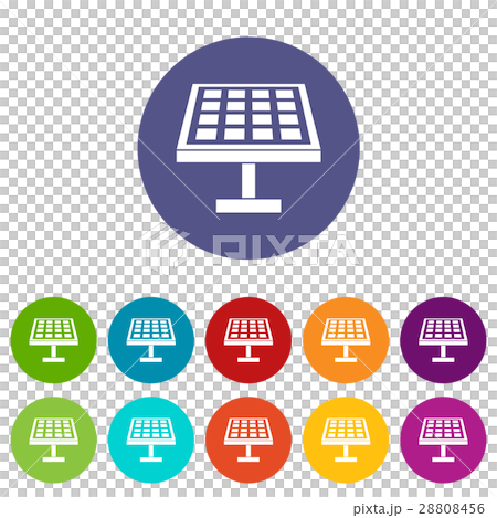 Solar energy panel set icons Solar energy panel set icons 28808456