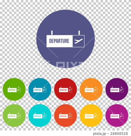 Airport departure sign set icons Airport departure sign set icons 28808528