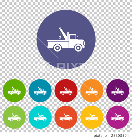 Car towing truck set icons 28808594