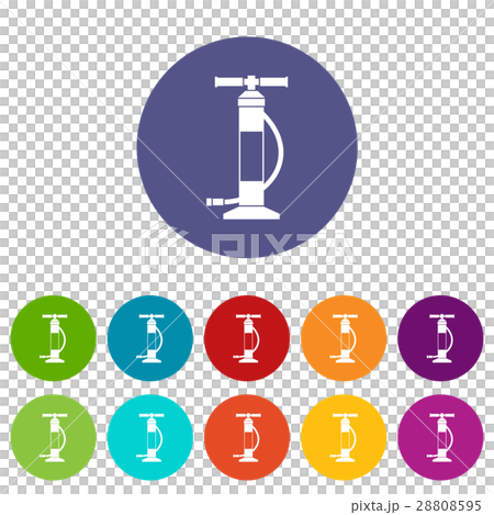 Hand air pump set icons 28808595