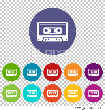 Cassette tape set icons Cassette tape set icons 28808596