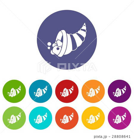 Thanksgiving cornucopia set icons Thanksgiving cornucopia set icons 28808641