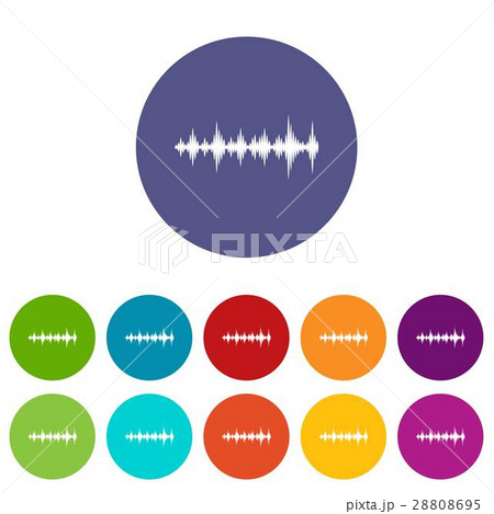 Music sound waves set icons Music sound waves set icons 28808695