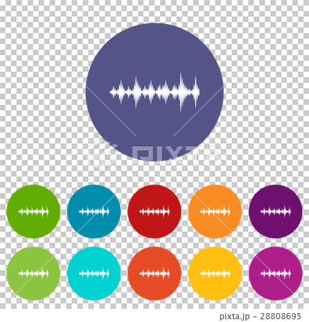 Music sound waves set icons Music sound waves set icons 28808695
