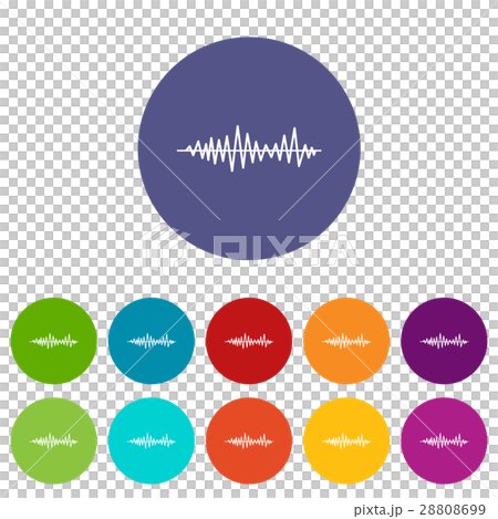 Music sound waves set icons Music sound waves set icons 28808699