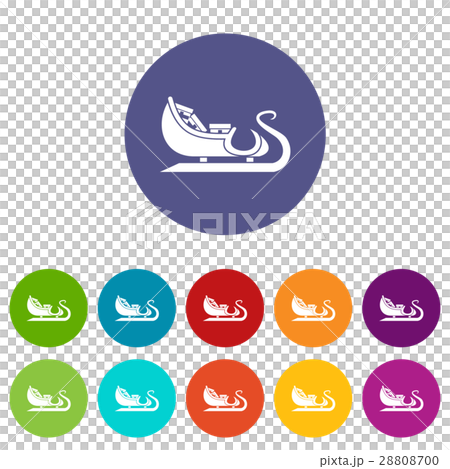 Christmas sleigh of santa claus set icons Christmas sleigh of santa claus set icons 28808700