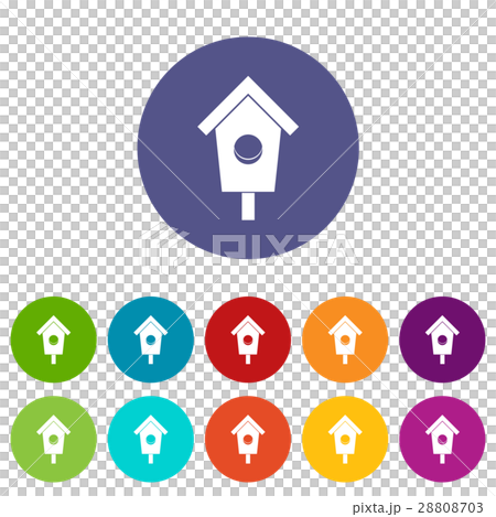 Birdhouse set icons 28808703