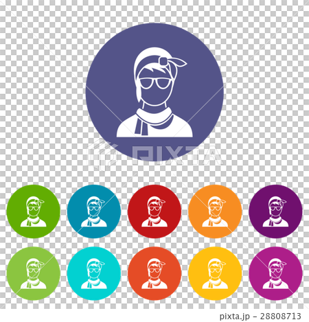 Hipster woman set icons Hipster woman set icons 28808713