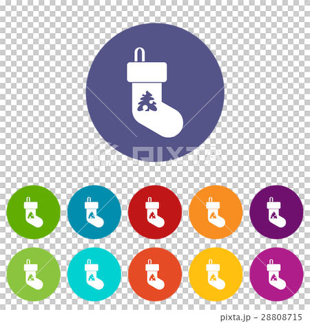 Christmas sock set icons Christmas sock set icons 28808715