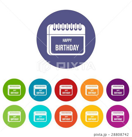 Calendar happy birthday set icons Calendar happy birthday set icons 28808742