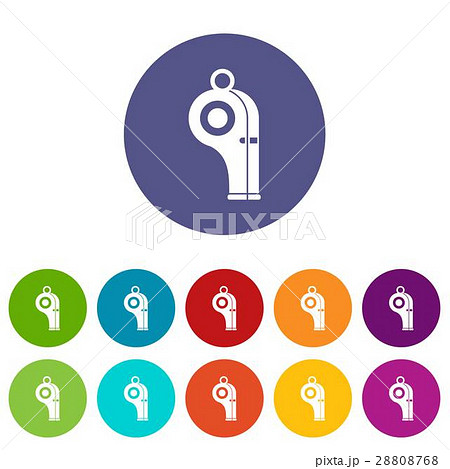 Sport whistle set icons 28808768