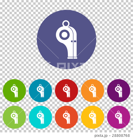 Sport whistle set icons 28808768