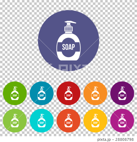 Bottle of liquid soap set icons Bottle of liquid soap set icons 28808798