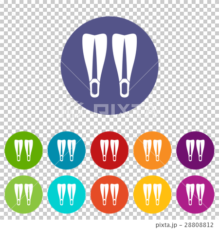 Flippers set icons 28808812
