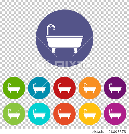 Bathtub set icons - Stock Illustration [28808878] - PIXTA