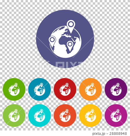 Globe of network set icons 28808948