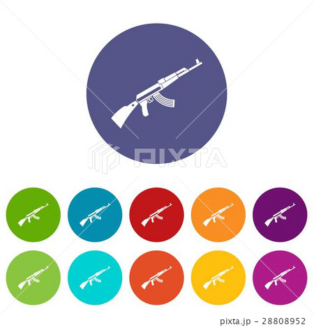 Kalashnikov machine set icons 28808952