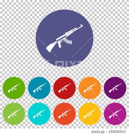 Kalashnikov machine set icons 28808952