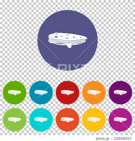 Stack of pancakes set icons 28808955