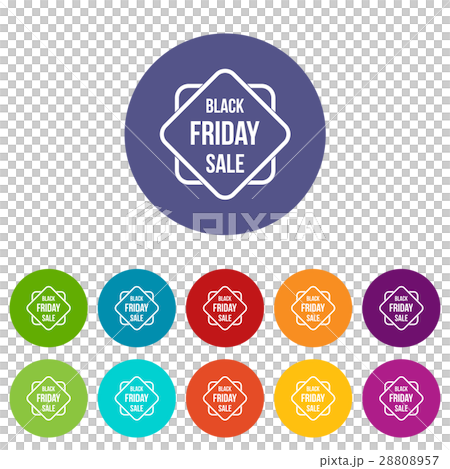 Black Friday sale sticker set icons 28808957