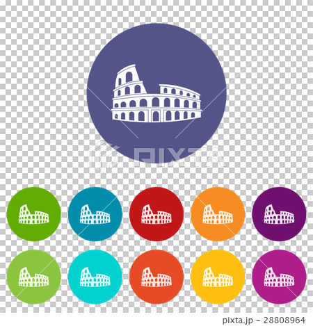 Roman Colosseum set icons Roman Colosseum set icons 28808964