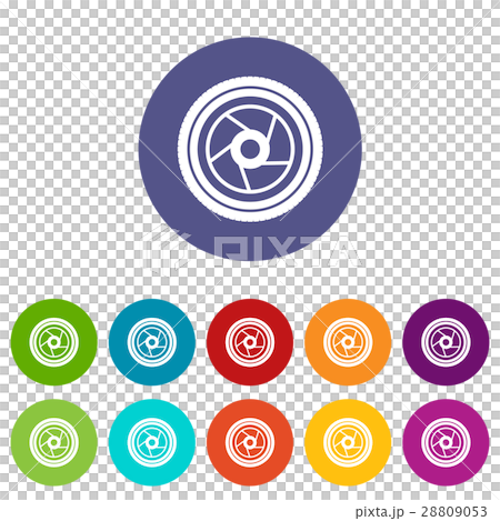 Camera aperture set icons 28809053