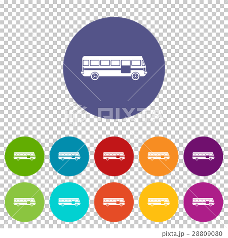 Bus set icons Bus set icons 28809080