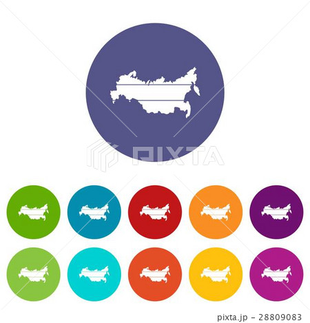 Map of Russia set icons 28809083