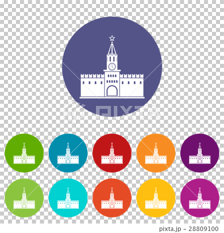 Russian kremlin set icons 28809100