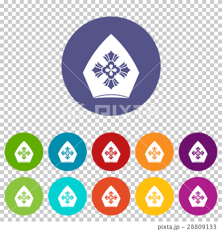 Christian hat set icons Christian hat set icons 28809133