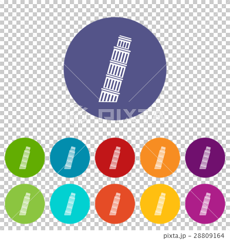 Tower of pisa set icons 28809164