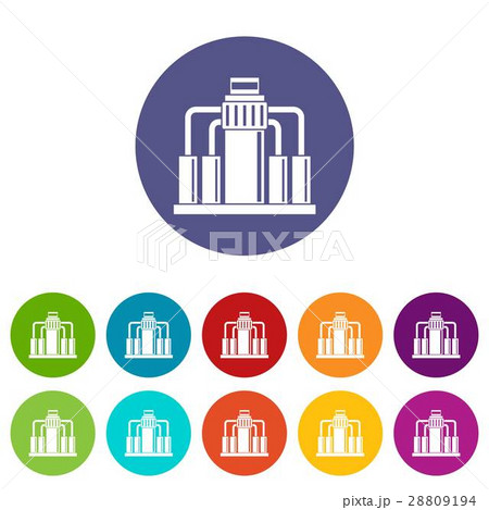 Oil refining set icons Oil refining set icons 28809194